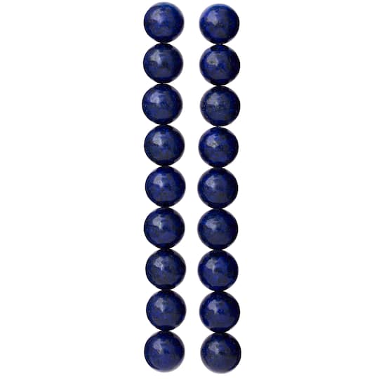 Dark Blue Reconstituted Lapis Round Beads, 10mm by Bead Landing™